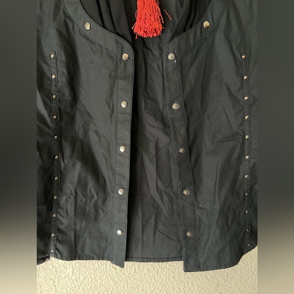 Lili Lalande Button snap down long sleeve black shirt Studded Sz M - Picture 5 of 14